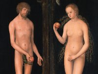 GG 27  GG 27, Lucas Cranach d. Ä. (1472-1553), Adam und Eva, Lindenholz, zwei Tafeln, 88,6 x 32,7 und 88,5 x 33 cm